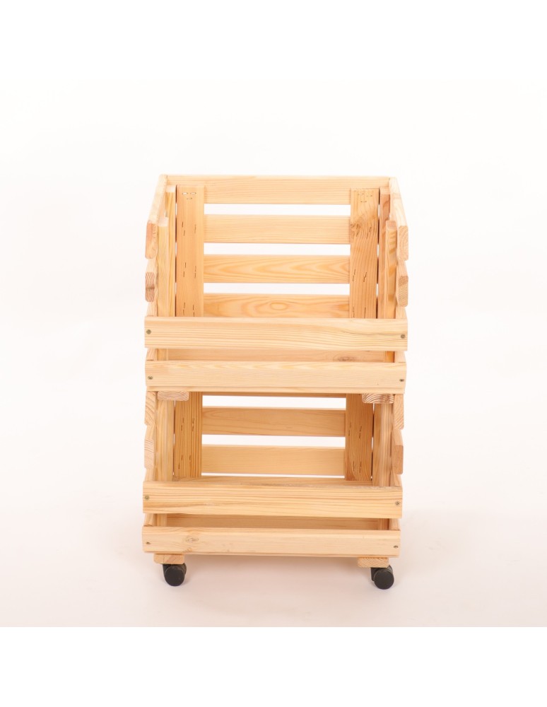 Skrzynie i skrzynki drewniane - Skrzynki na warzywa na kółkach RAWA /szer.37cm - Naturalne - product b2b.wamar.biz 4