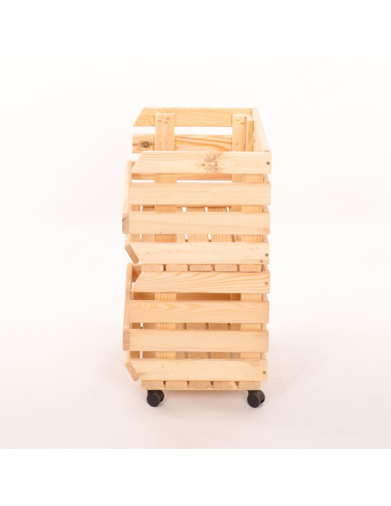 Skrzynie i skrzynki drewniane - Skrzynki na warzywa na kółkach RAWA /szer.37cm - Naturalne - product b2b.wamar.biz 5