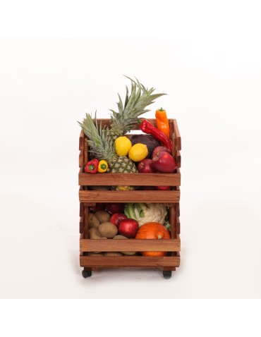 Skrzynki na warzywa na kółkach RAWA /szer.37cm -Brązowe - product 2