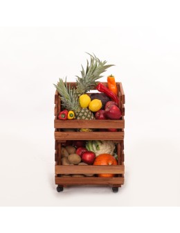 Skrzynki na warzywa na kółkach RAWA /szer.37cm -Brązowe - product 2