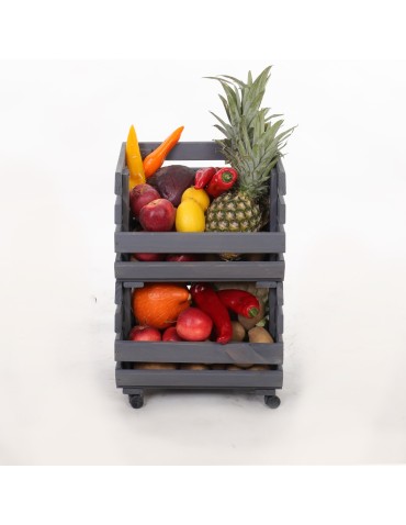 Skrzynki na warzywa na kółkach RAWA /szer.37cm -Szare - product 2