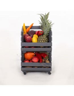 Skrzynki na warzywa na kółkach RAWA /szer.37cm -Szare - product 2