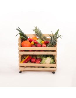 Skrzynki na warzywa na kółkach RAWA /szer.57cm - Naturalne - product 2