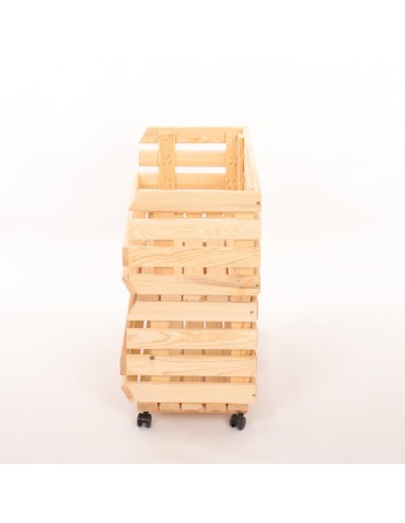 Skrzynie i skrzynki drewniane - Skrzynki na warzywa na kółkach RAWA /szer.57cm - Naturalne - product 5