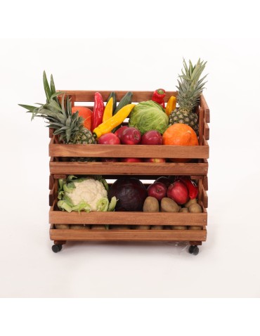 Skrzynki na warzywa na kółkach RAWA /szer.57cm - Brązowe - produkt 2