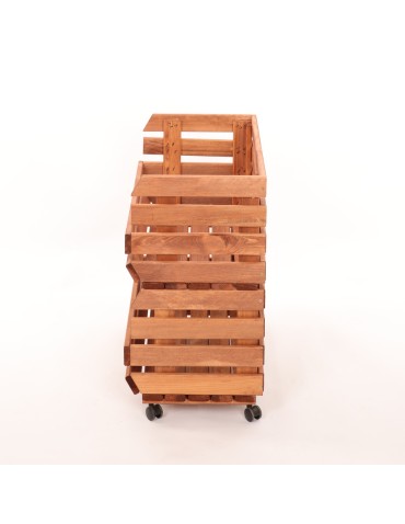 Skrzynie i skrzynki drewniane - Skrzynki na warzywa na kółkach RAWA /szer.57cm - Brązowe - product 5