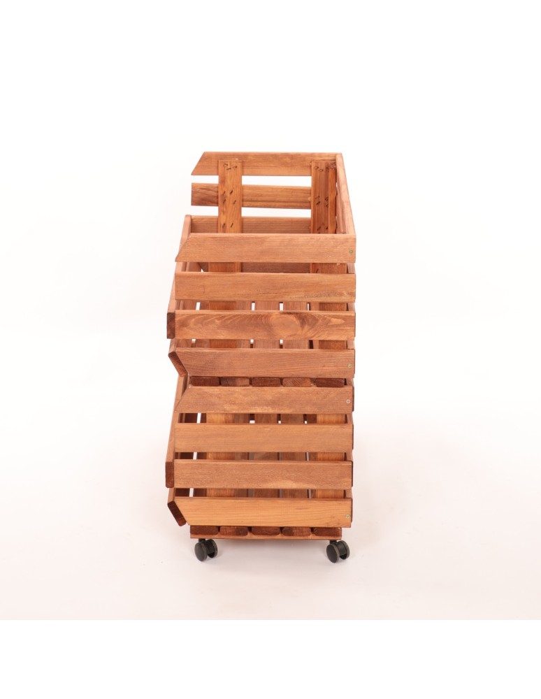 Skrzynie i skrzynki drewniane - Skrzynki na warzywa na kółkach RAWA /szer.57cm - Brązowe - product b2b.wamar.biz 5