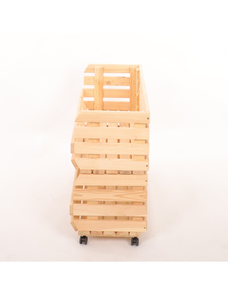 Skrzynie i skrzynki drewniane - Skrzynki na warzywa na kółkach RAWA /szer.77cm - Naturalne - product b2b.wamar.biz 5