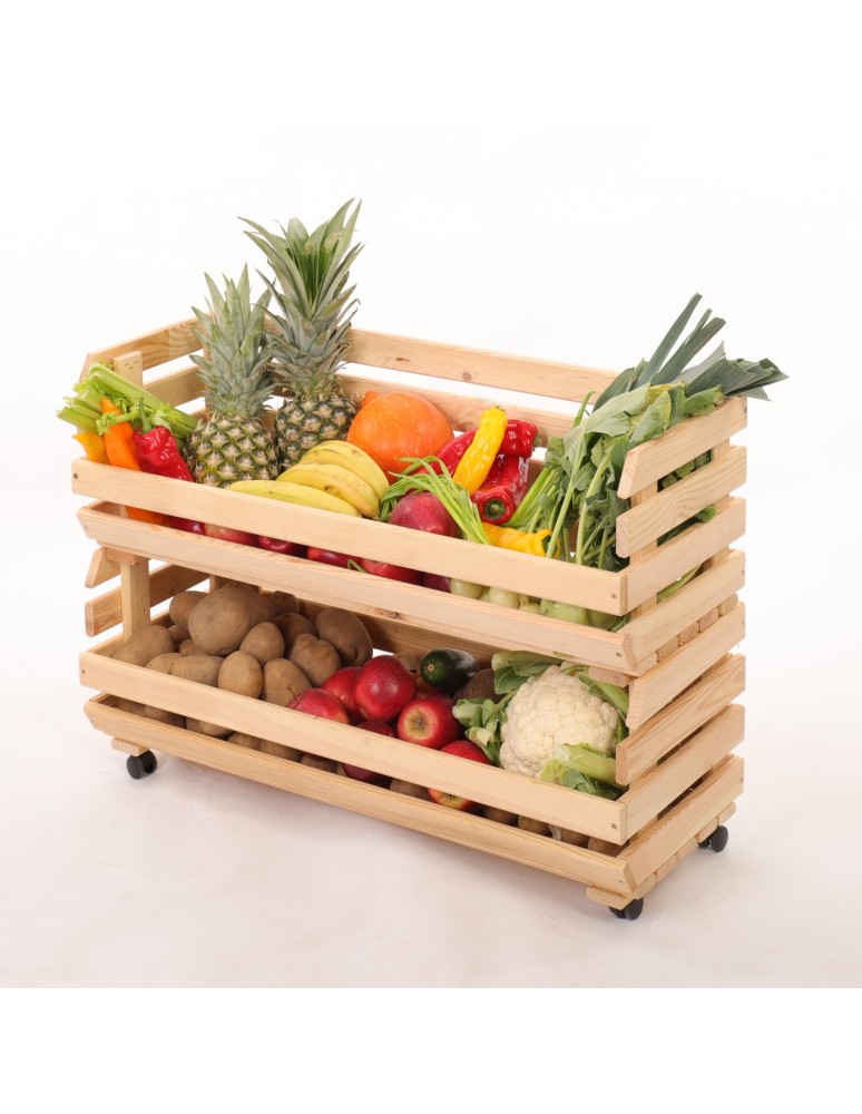 Skrzynie i skrzynki drewniane - Skrzynki na warzywa na kółkach RAWA /szer.77cm - Naturalne - product b2b.wamar.biz 6