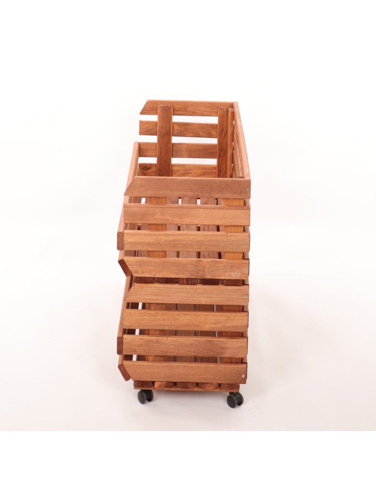 Skrzynie i skrzynki drewniane - Skrzynki na warzywa na kółkach RAWA /szer.77cm - Brązowe - product b2b.wamar.biz 5