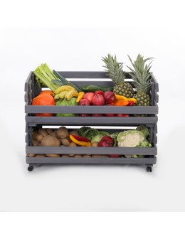 Skrzynki na warzywa na kółkach RAWA /szer.77cm - Szare - product 2