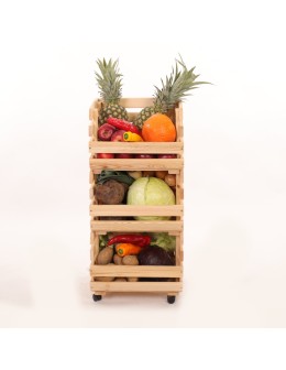 Skrzynki na warzywa na kółkach RAWA /szer.37cm - Naturalne - product 2