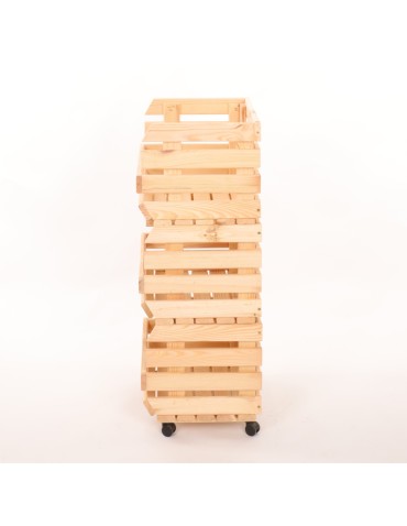 Skrzynie i skrzynki drewniane - Skrzynki na warzywa na kółkach RAWA /szer.37cm - Naturalne - product 5