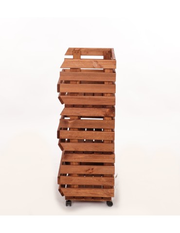 Skrzynie i skrzynki drewniane - Skrzynki na warzywa na kółkach RAWA /szer.37cm -Brązowe - produkt 5