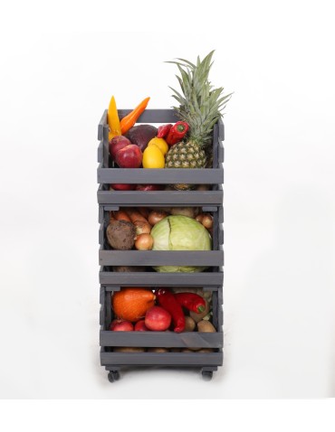 Skrzynki na warzywa na kółkach RAWA /szer.37cm -Szare - product 2