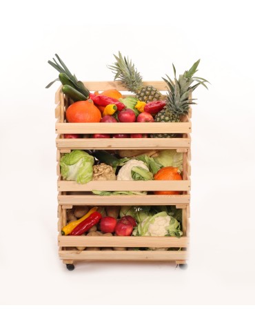 Skrzynki na warzywa na kółkach RAWA /szer.57cm - Naturalne - product 2