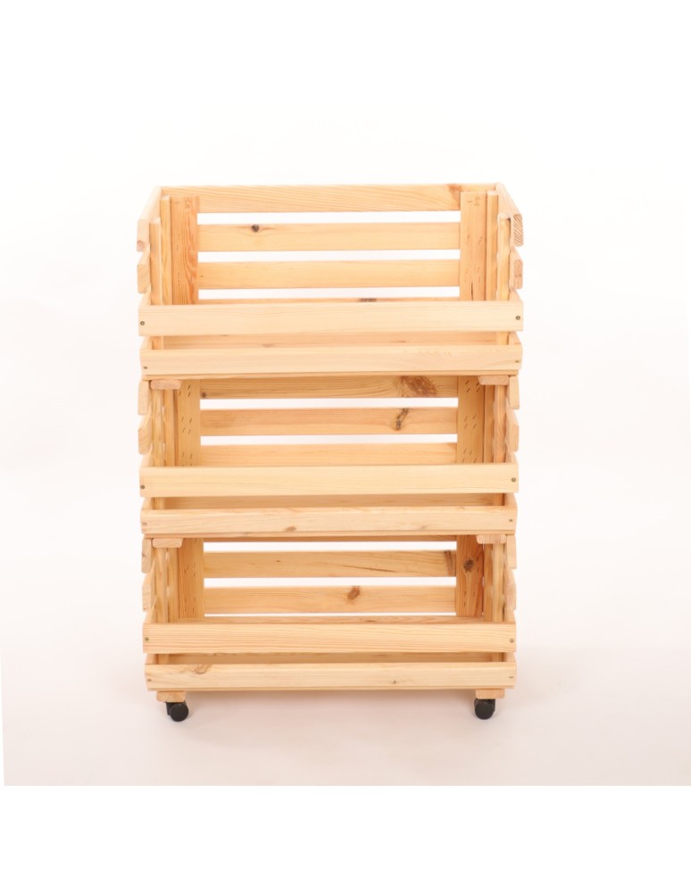 Skrzynie i skrzynki drewniane - Skrzynki na warzywa na kółkach RAWA /szer.57cm - Naturalne - product b2b.wamar.biz 4