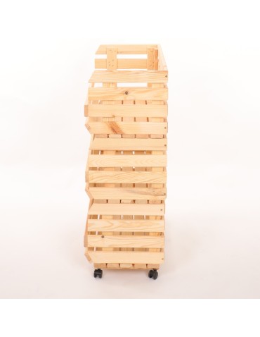 Skrzynie i skrzynki drewniane - Skrzynki na warzywa na kółkach RAWA /szer.57cm - Naturalne - product 5