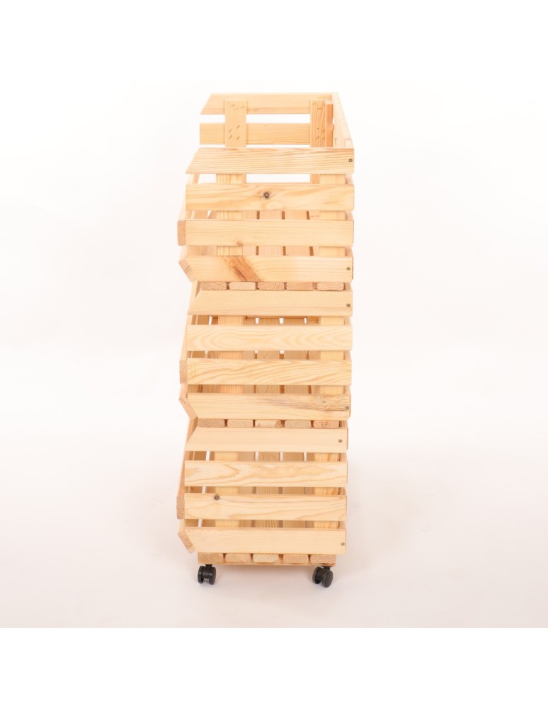 Skrzynie i skrzynki drewniane - Skrzynki na warzywa na kółkach RAWA /szer.57cm - Naturalne - product b2b.wamar.biz 5