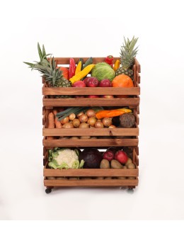 Skrzynki na warzywa na kółkach RAWA /szer.57cm - Brązowe - product 2