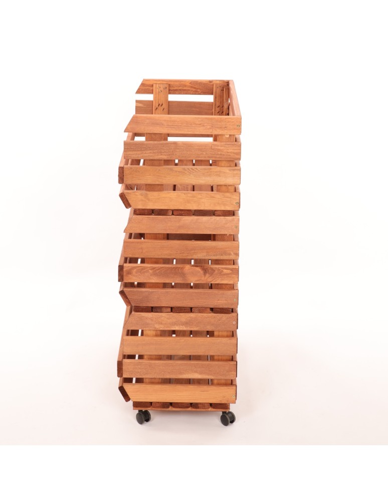 Skrzynie i skrzynki drewniane - Skrzynki na warzywa na kółkach RAWA /szer.57cm - Brązowe - produkt b2b.wamar.biz 5