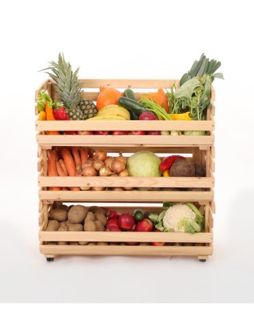 Skrzynki na warzywa na kółkach RAWA /szer.77cm - Naturalne - product 2