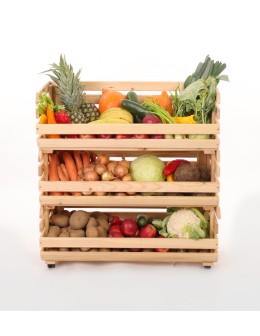 Skrzynki na warzywa na kółkach RAWA /szer.77cm - Naturalne - product 2