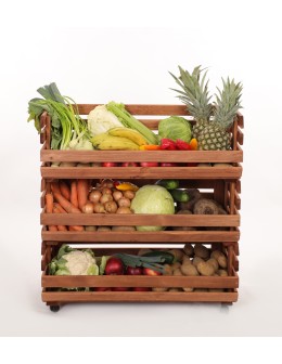 Skrzynki na warzywa na kółkach RAWA /szer.77cm - Brązowe - product 2