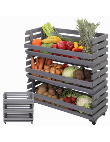 Skrzynki na warzywa na kółkach RAWA /szer.77cm - Szare