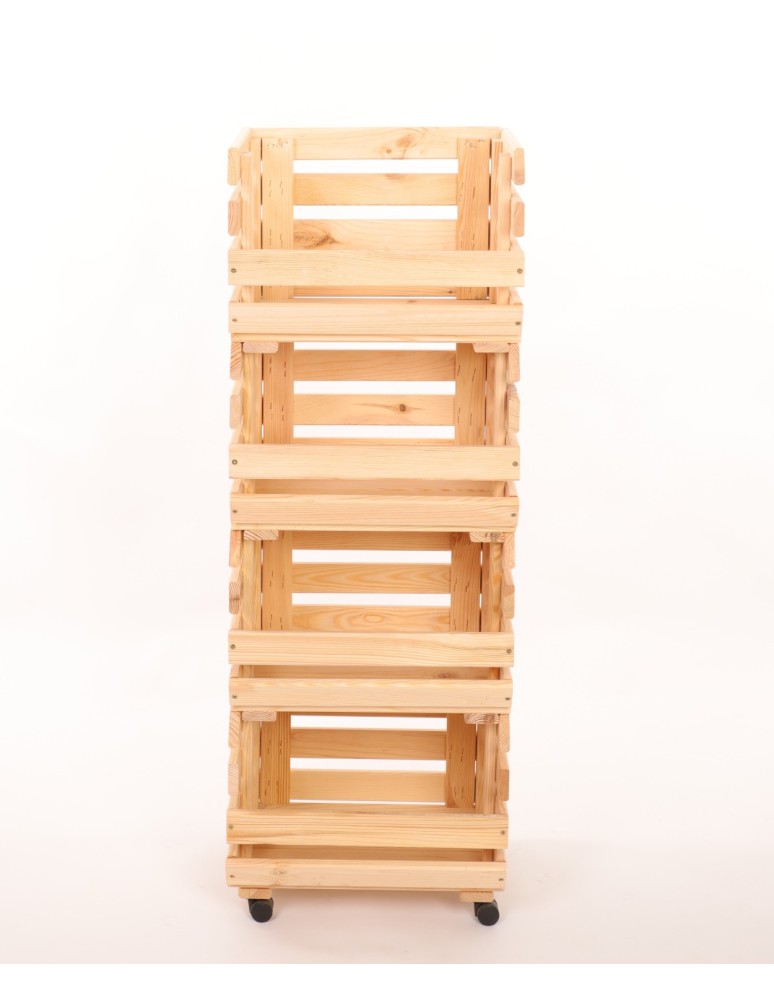 Skrzynie i skrzynki drewniane - Skrzynki na warzywa na kółkach RAWA /szer.37cm - Naturalne - product b2b.wamar.biz 4