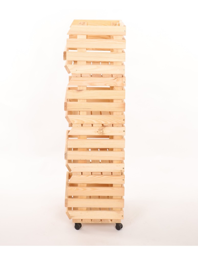 Skrzynie i skrzynki drewniane - Skrzynki na warzywa na kółkach RAWA /szer.37cm - Naturalne - product b2b.wamar.biz 5