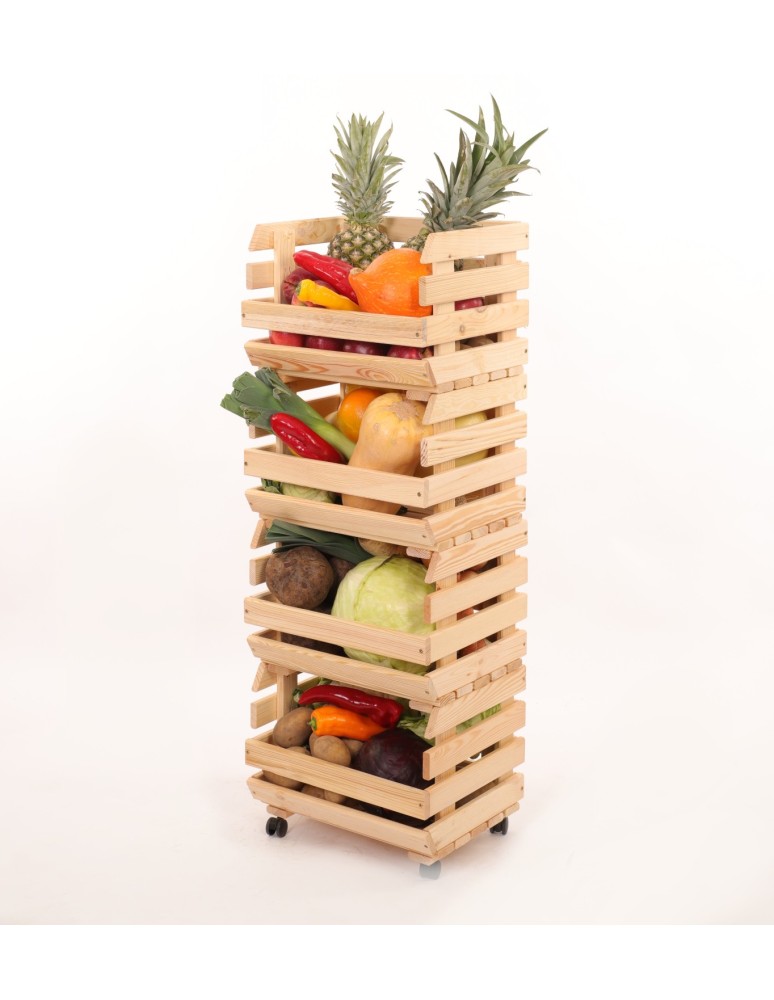 Skrzynie i skrzynki drewniane - Skrzynki na warzywa na kółkach RAWA /szer.37cm - Naturalne - product b2b.wamar.biz 6