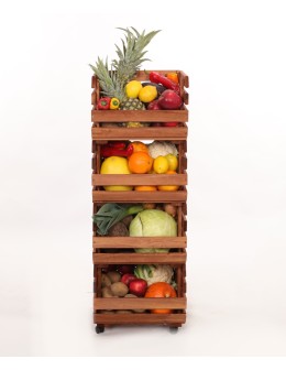 Skrzynki na warzywa na kółkach RAWA /szer.37cm -Brązowe - product 2