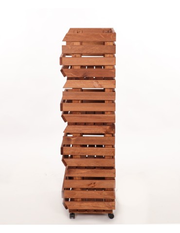 Skrzynie i skrzynki drewniane - Skrzynki na warzywa na kółkach RAWA /szer.37cm -Brązowe - product 5