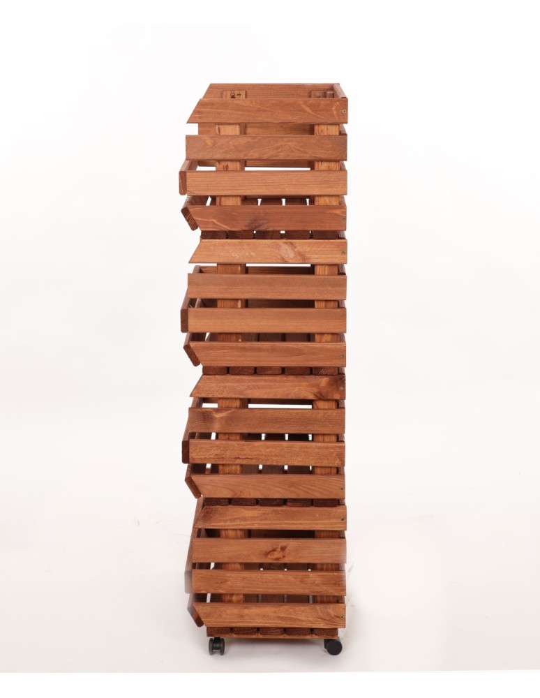 Skrzynie i skrzynki drewniane - Skrzynki na warzywa na kółkach RAWA /szer.37cm -Brązowe - product b2b.wamar.biz 5