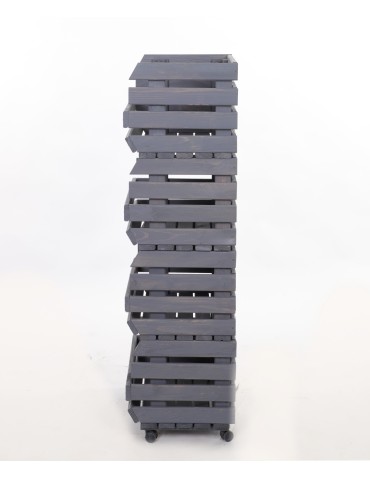 Skrzynie i skrzynki drewniane - Skrzynki na warzywa na kółkach RAWA /szer.37cm -Szare - product 5