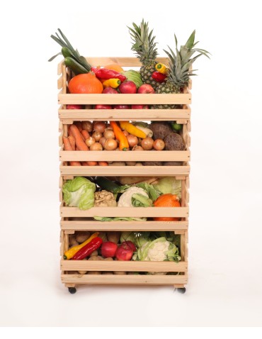 Skrzynki na warzywa na kółkach RAWA /szer.57cm - Naturalne - produkt 2