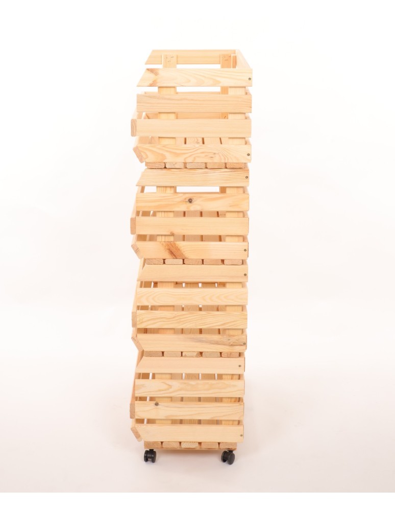 Skrzynie i skrzynki drewniane - Skrzynki na warzywa na kółkach RAWA /szer.57cm - Naturalne - produkt b2b.wamar.biz 5