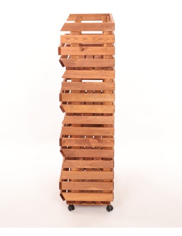 Skrzynie i skrzynki drewniane - Skrzynki na warzywa na kółkach RAWA /szer.57cm - Brązowe - product 5