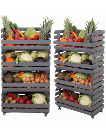 Skrzynki na warzywa na kółkach RAWA /szer.57cm - Szare