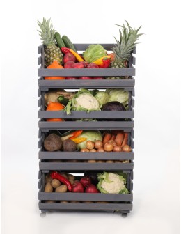 Skrzynki na warzywa na kółkach RAWA /szer.57cm - Szare - product 2