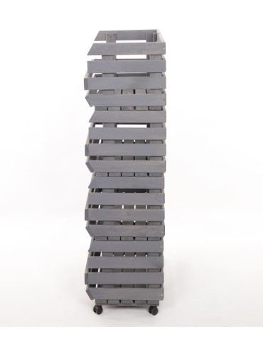 Skrzynie i skrzynki drewniane - Skrzynki na warzywa na kółkach RAWA /szer.57cm - Szare - product 5