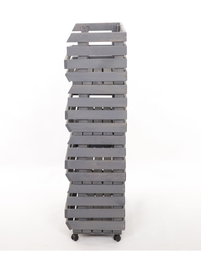 Skrzynie i skrzynki drewniane - Skrzynki na warzywa na kółkach RAWA /szer.57cm - Szare - product b2b.wamar.biz 5