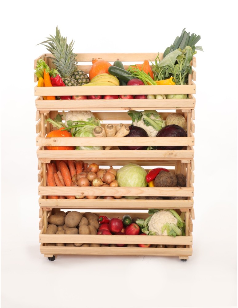 Skrzynie i skrzynki drewniane - Skrzynki na warzywa na kółkach RAWA /szer.77cm - Naturalne - product b2b.wamar.biz 2