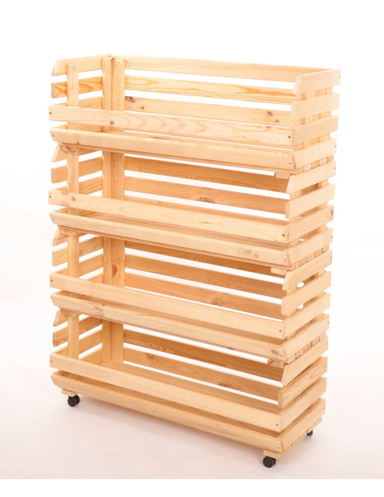 Skrzynie i skrzynki drewniane - Skrzynki na warzywa na kółkach RAWA /szer.77cm - Naturalne - product b2b.wamar.biz 3