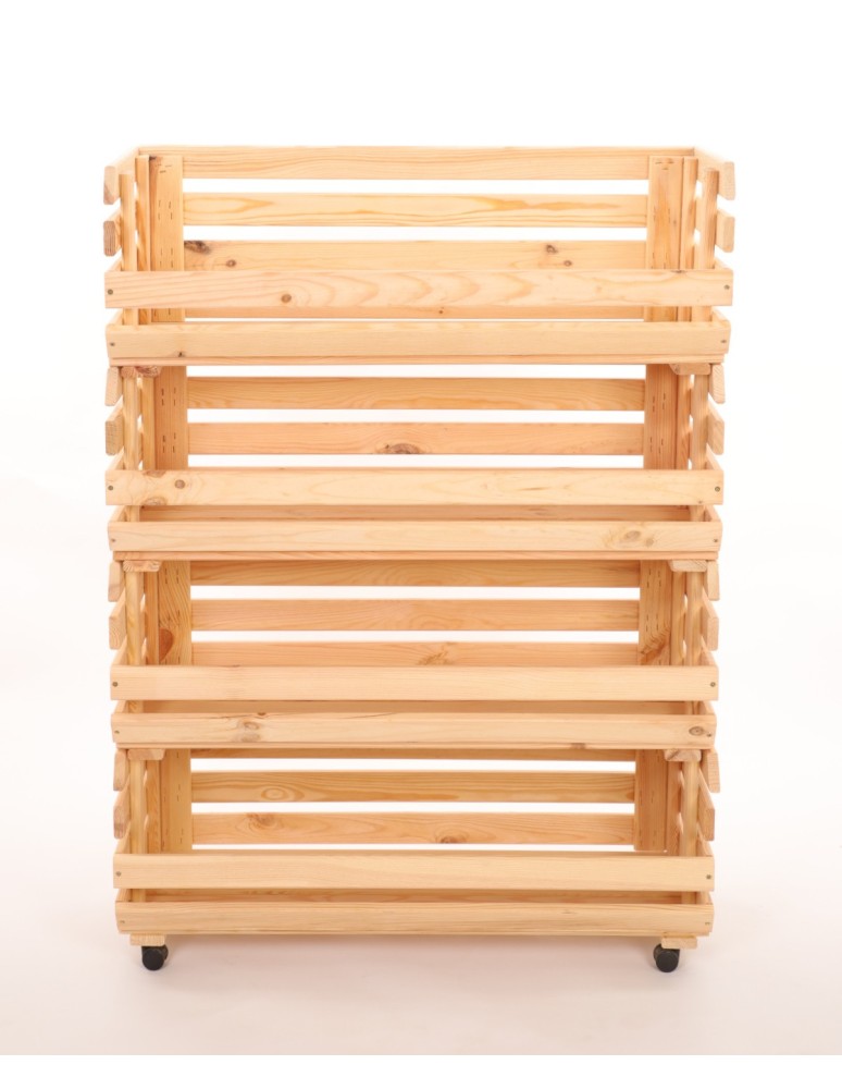 Skrzynie i skrzynki drewniane - Skrzynki na warzywa na kółkach RAWA /szer.77cm - Naturalne - product b2b.wamar.biz 4