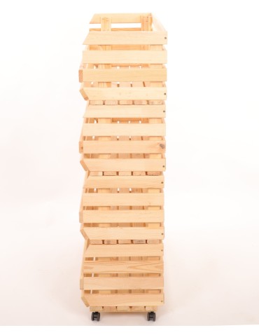 Skrzynie i skrzynki drewniane - Skrzynki na warzywa na kółkach RAWA /szer.77cm - Naturalne - product 5