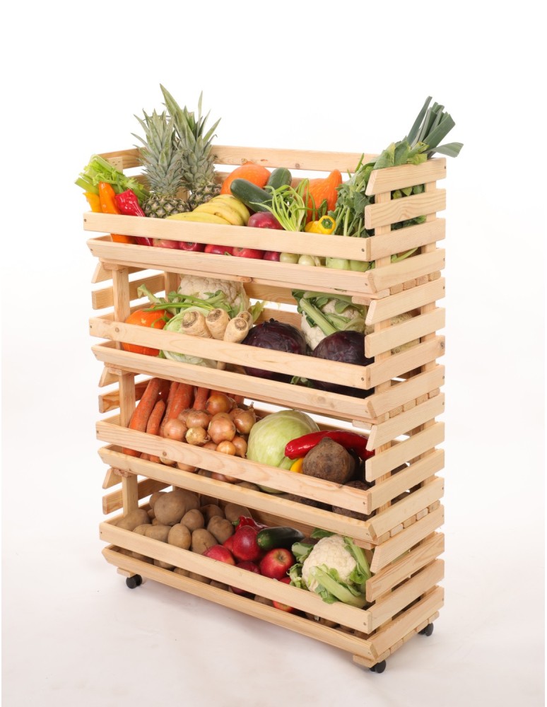 Skrzynie i skrzynki drewniane - Skrzynki na warzywa na kółkach RAWA /szer.77cm - Naturalne - product b2b.wamar.biz 6