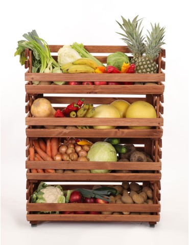 Skrzynki na warzywa na kółkach RAWA /szer.77cm - Brązowe - product 2