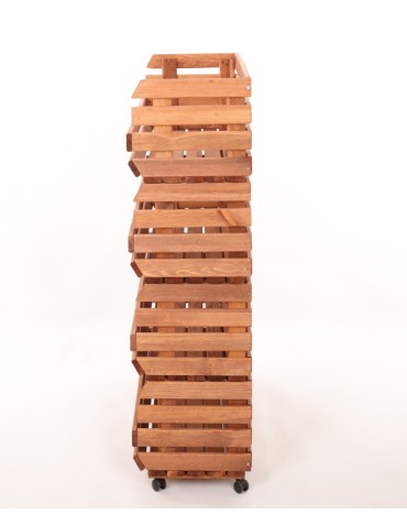 Skrzynie i skrzynki drewniane - Skrzynki na warzywa na kółkach RAWA /szer.77cm - Brązowe - product 5